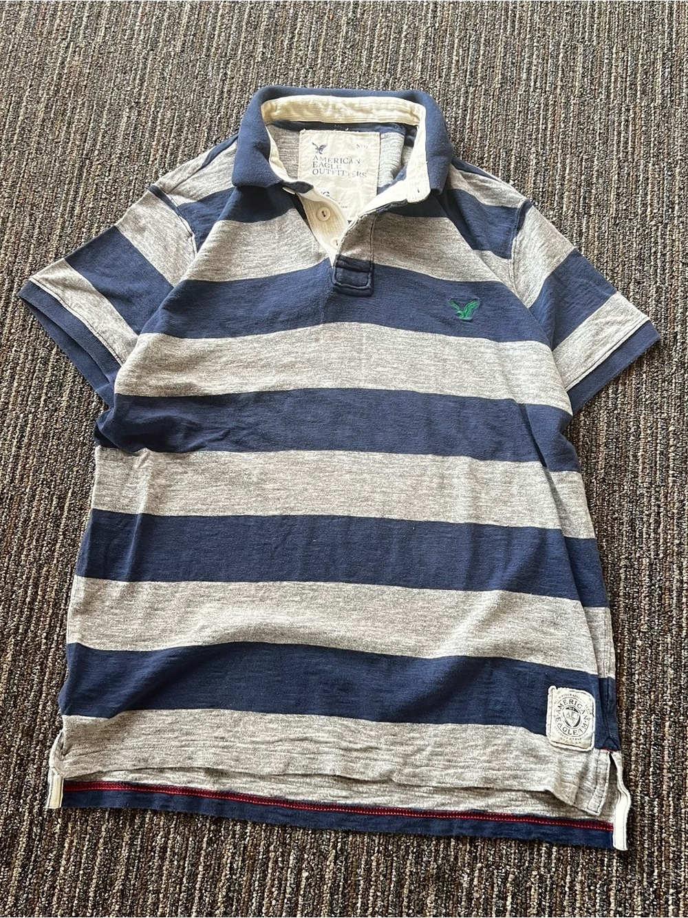 Y2K Vintage American Eagle 2000s Striped Rugby Polo